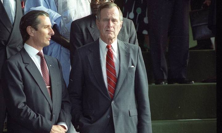 O presidente dos EUA George H. W. Bush na Rio-92