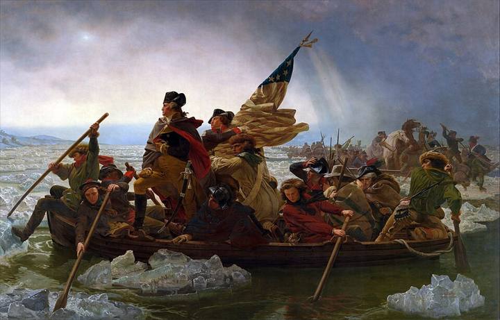 Washington atravessando o rio Delaware, pintura de Emanuel Leutze