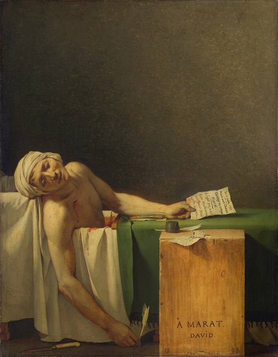 A Morte de Marat, de Jacques-Louis David (1793)