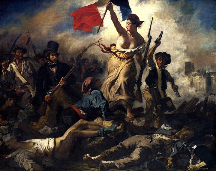 A Liberdade guiando o povo, de Eugène Delacroix (1830)